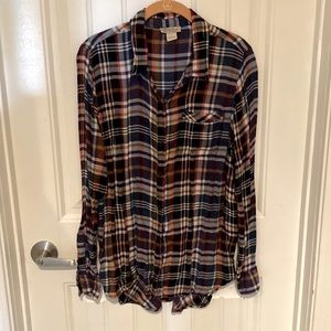 Lucky Brand Plaid Long Sleeve Button Down